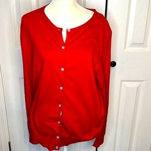 Land's End Ladies Cardigan Size 14/16 Red